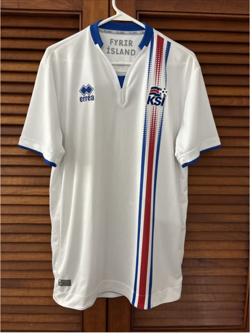 KSI White Soccer Fyrir Island Errea Jersey Adult XL